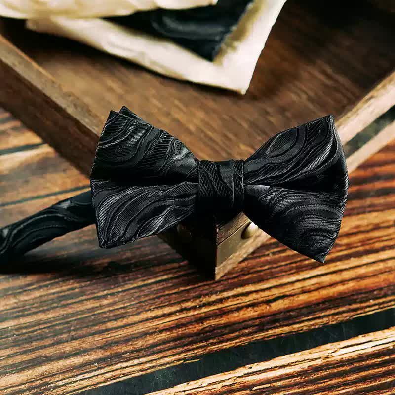 Lot de 2 nœuds papillon en mouchoir à motif de vigne tridimensionnel pour homme