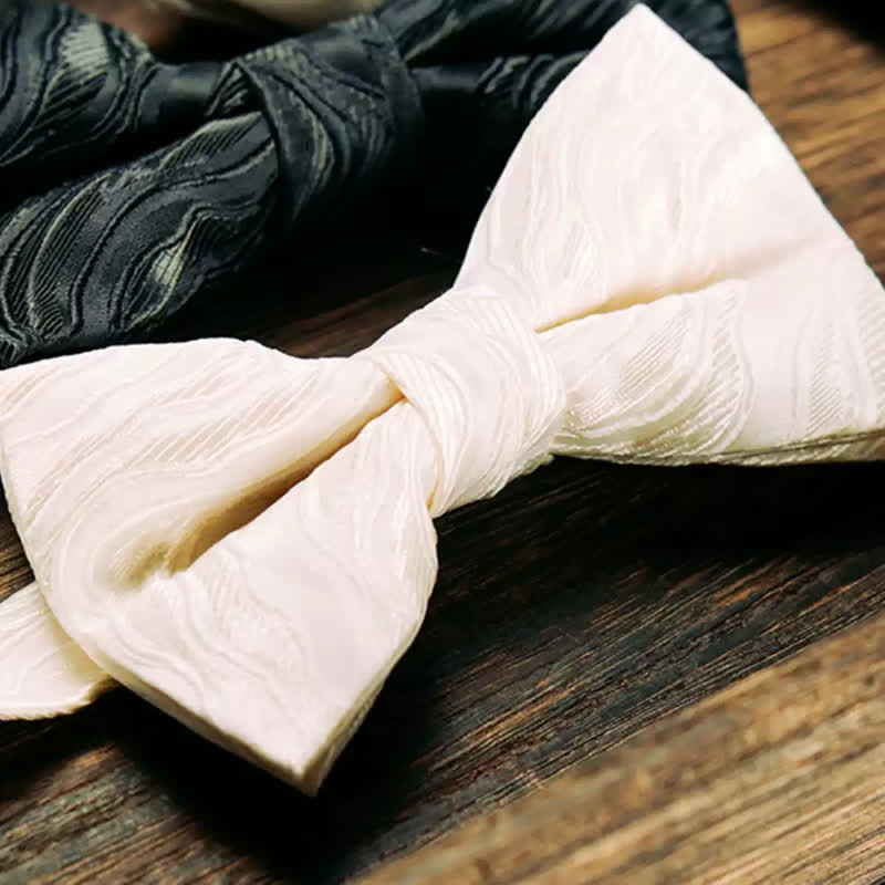 Lot de 2 nœuds papillon en mouchoir à motif de vigne tridimensionnel pour homme