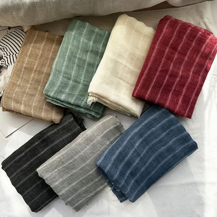 Écharpe fine à motif rayé classique quatre saisons