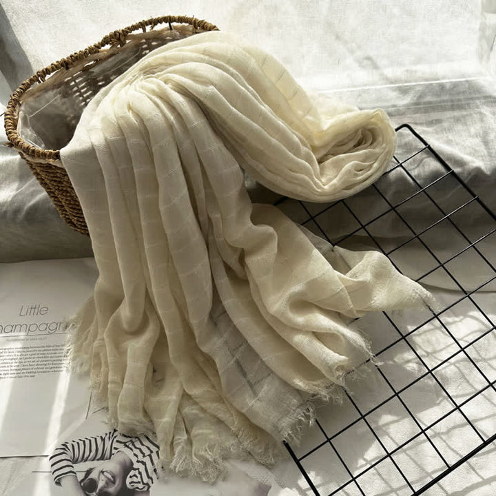 Écharpe fine à motif rayé classique quatre saisons
