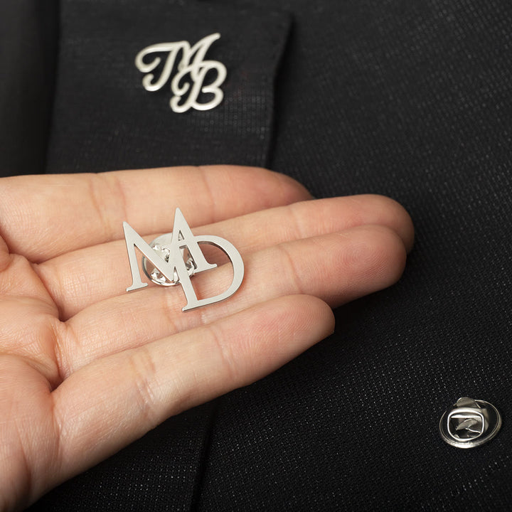 Broche avec lettres initiales personnalisées Accessoires en acier inoxydable