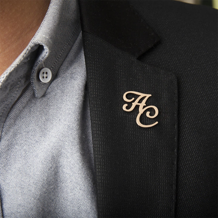 Broche personnalisée avec initiales, accessoires en acier inoxydable - Or rose - image 7