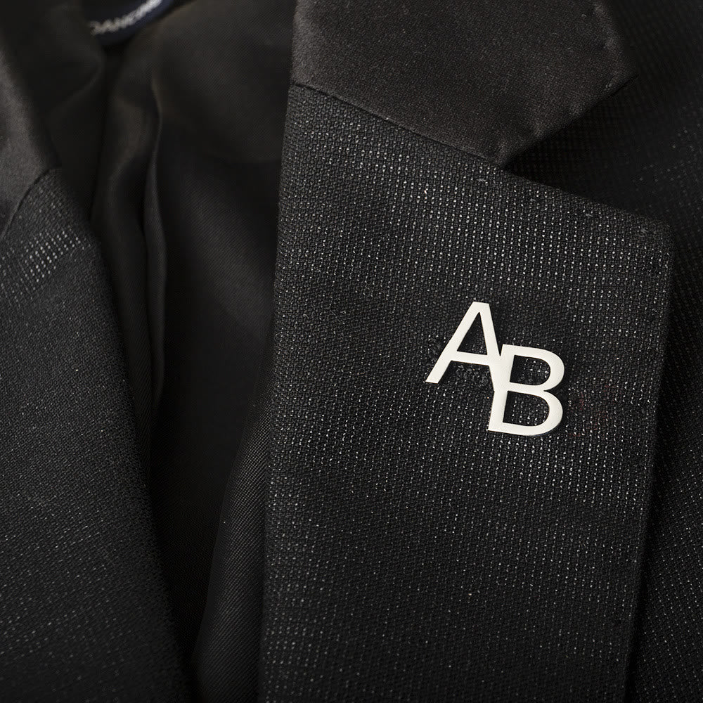 Broche avec lettres initiales personnalisées Accessoires en acier inoxydable