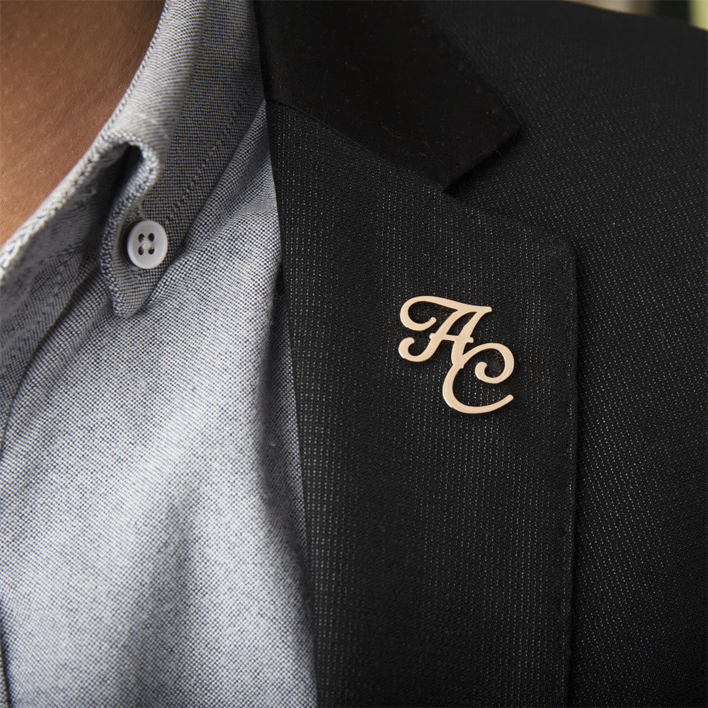 Broche avec lettres initiales personnalisées Accessoires en acier inoxydable