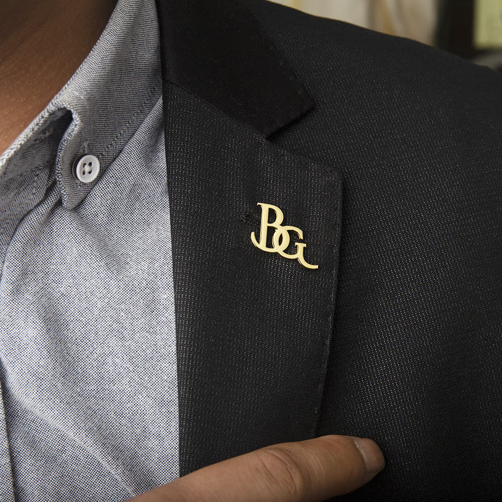 Broche avec lettres initiales personnalisées Accessoires en acier inoxydable