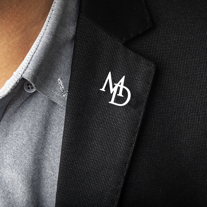 Broche personnalisée avec initiales, accessoires en acier inoxydable - Argent - image 0