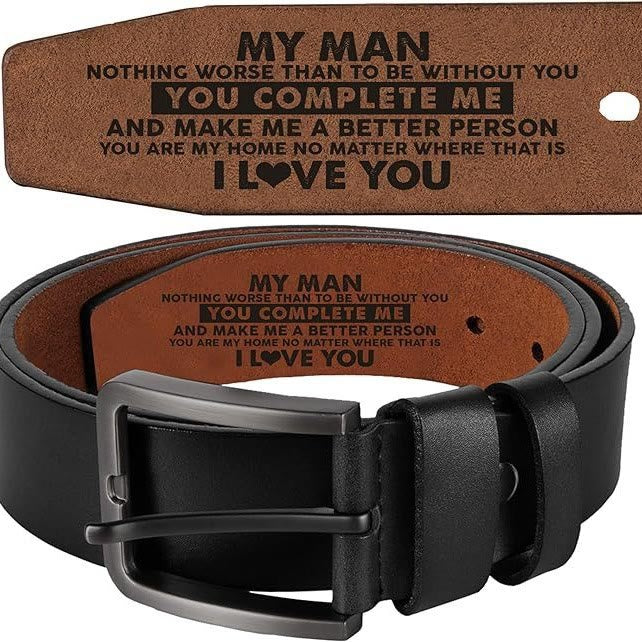 Ceinture en cuir personnalisée avec noms gravés, cadeau chaleureux