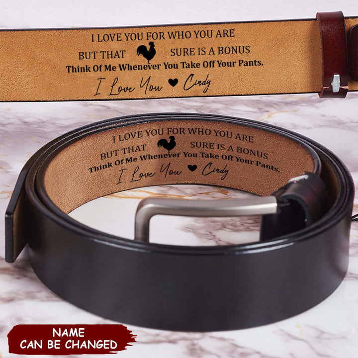 Ceinture en cuir personnalisée avec noms gravés, cadeau chaleureux