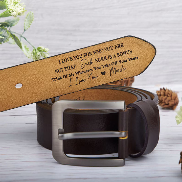 Ceinture en cuir personnalisée avec noms gravés, cadeau chaleureux