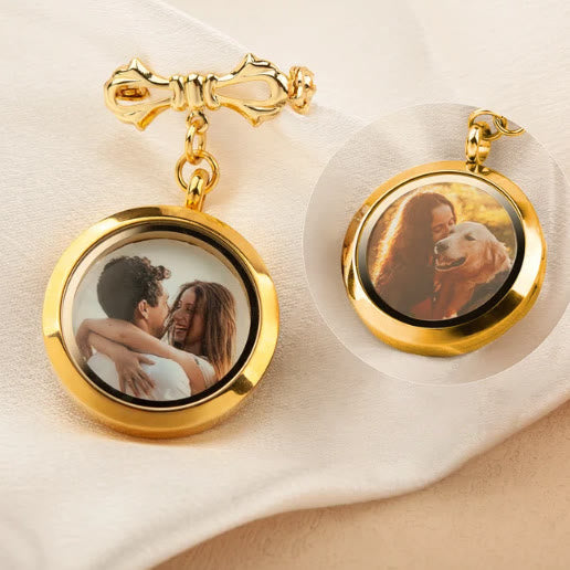 Personnalisez votre broche en forme de nœud photo Broche commémorative en métal