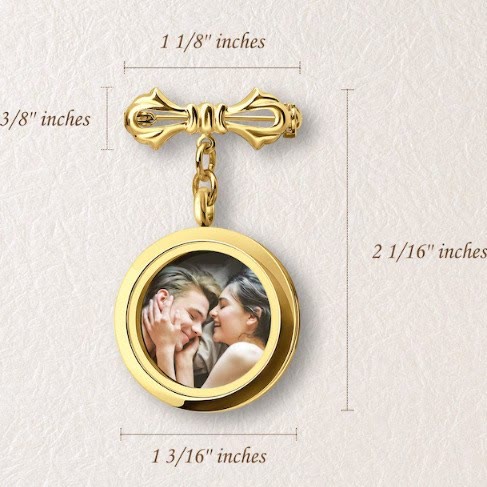 Personnalisez votre broche en forme de nœud photo Broche commémorative en métal