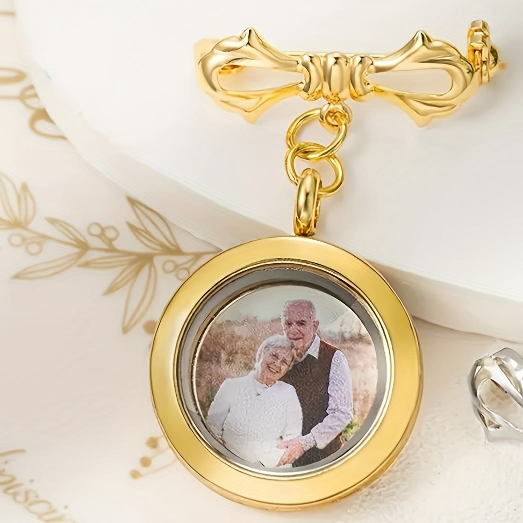 Personnalisez votre broche en forme de nœud photo Broche commémorative en métal