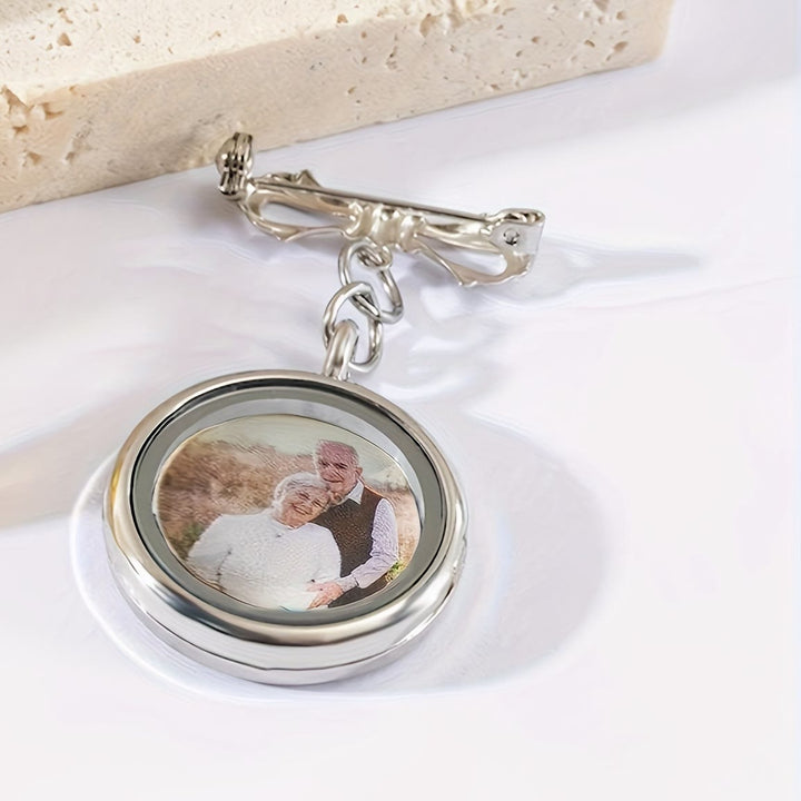 Personnalisez votre broche en forme de nœud photo Broche commémorative en métal