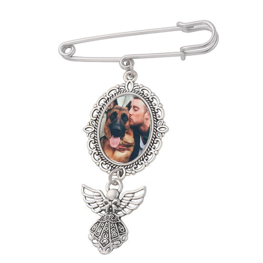 Personnalisez votre broche photo avec pendentif ange