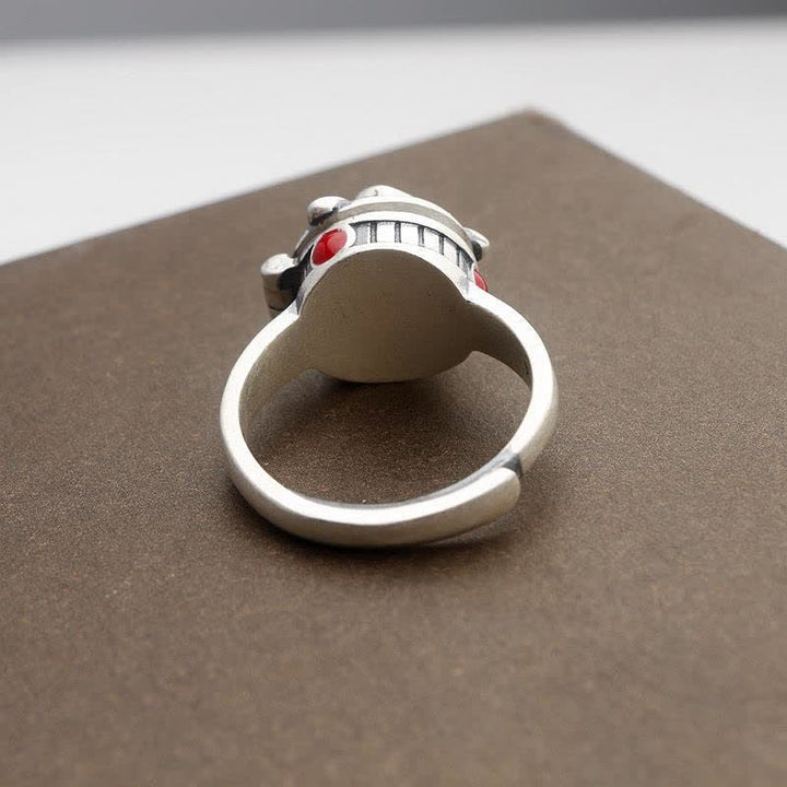 Bague ajustable en forme de fleur de rose avec compartiment caché