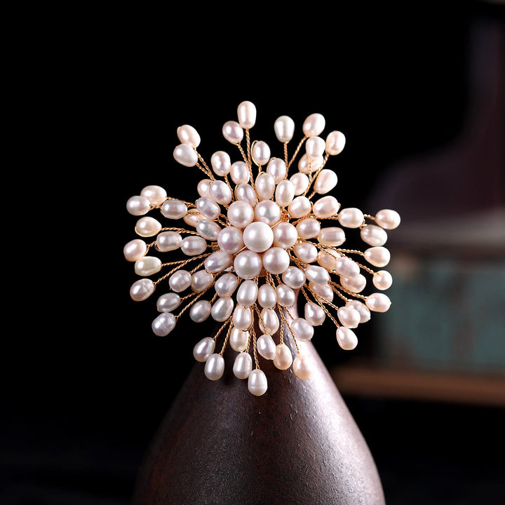 Broche élégante en imitation de perles pour femme, accessoire de mariage