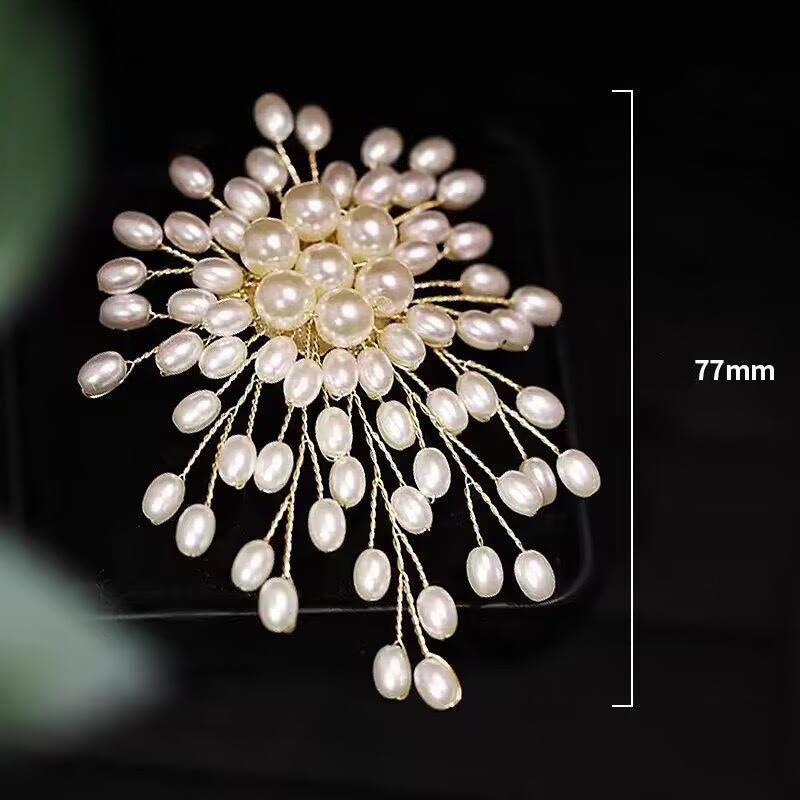 Broche élégante en imitation de perles pour femme, accessoire de mariage