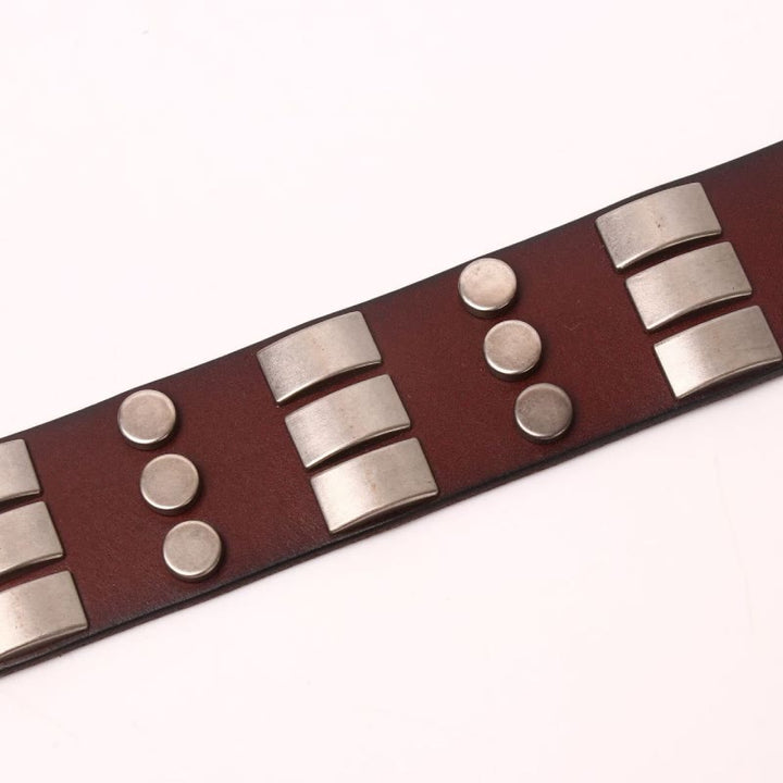 Ceinture en cuir véritable pour homme, style punk, rivetée