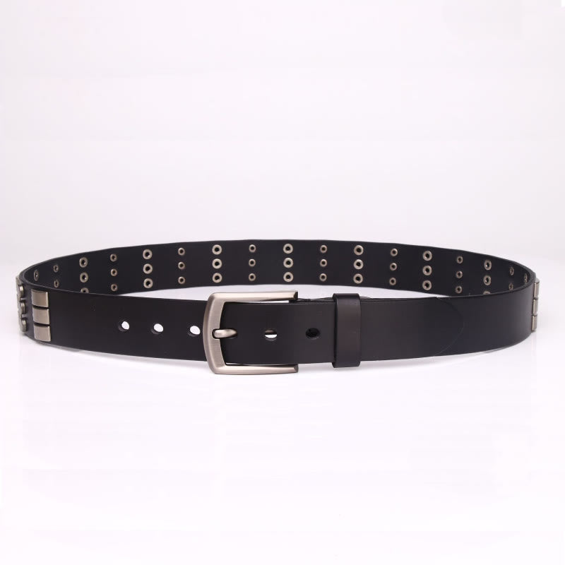Ceinture en cuir véritable pour homme, style punk, rivetée