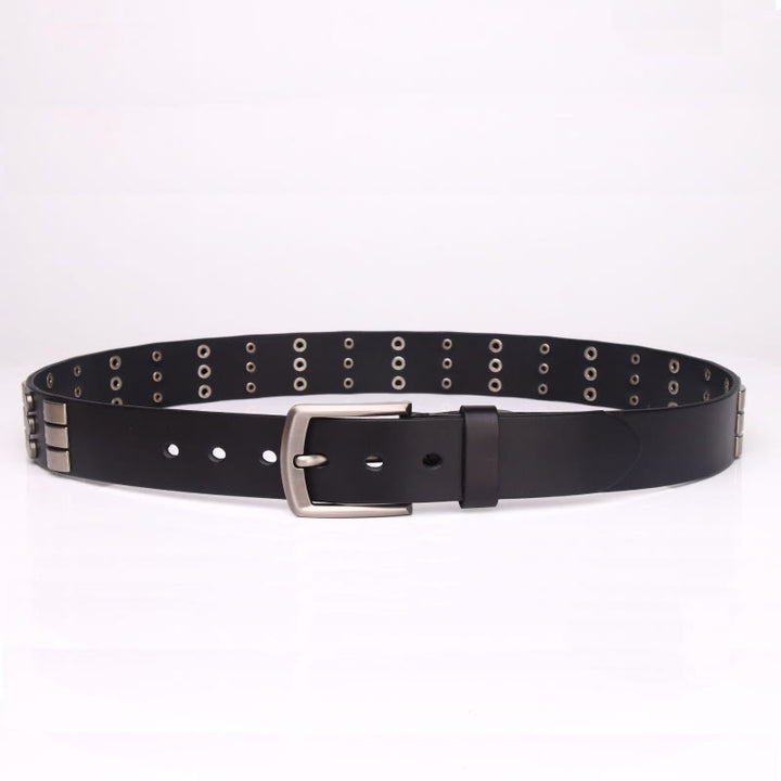 Ceinture en cuir véritable pour homme, style punk, rivetée