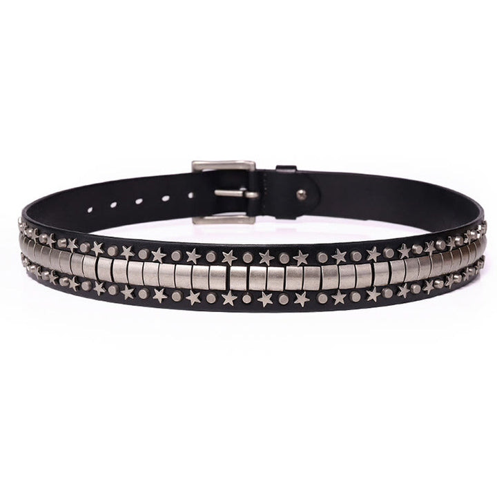 Ceinture en cuir véritable à rivets punk Rock N Roll