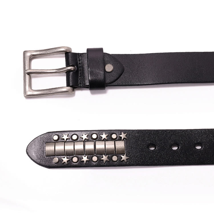 Ceinture en cuir véritable à rivets punk Rock N Roll