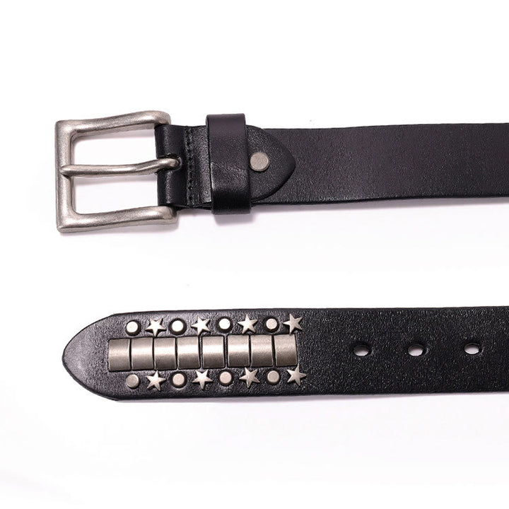 Ceinture en cuir véritable à rivets punk Rock N Roll