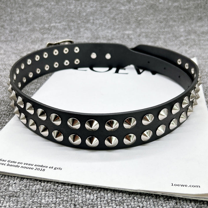 Ceinture en cuir à rivets punk avec motif croix de Pâques