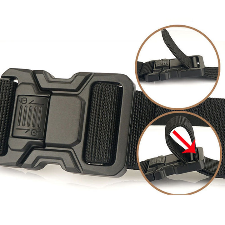 Ceinture tactique élastique en nylon à dégagement rapide pour homme