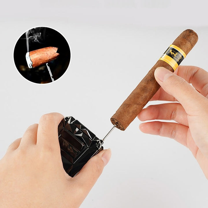 Coupe-cigare multifonction 5 en 1, briquet au butane rechargeable en diamant