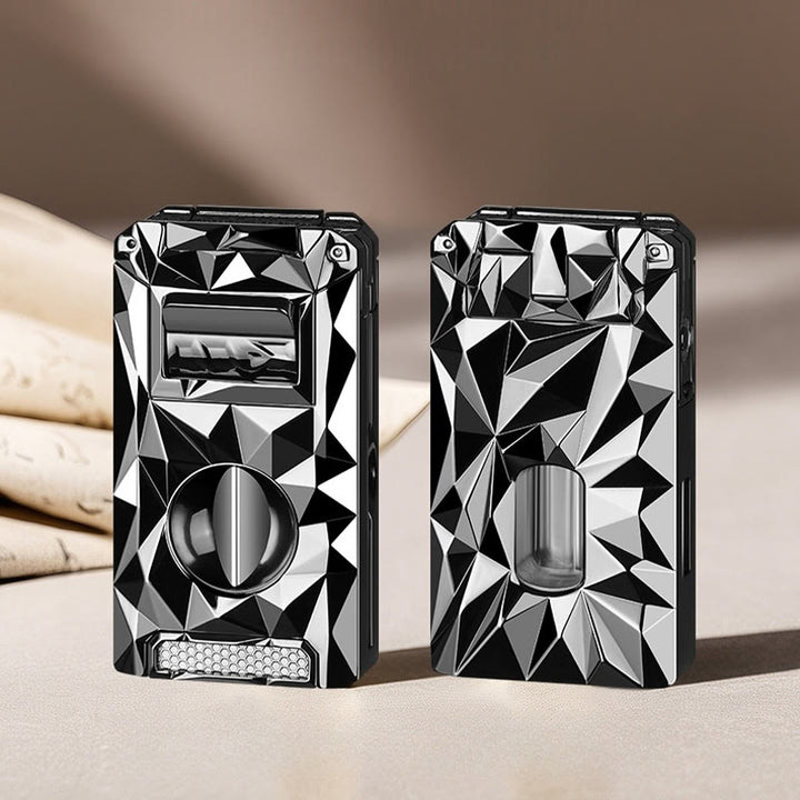Coupe-cigare multifonction 5 en 1, briquet au butane rechargeable en diamant