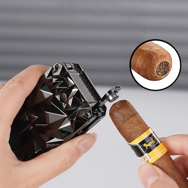 Coupe-cigare multifonction 5 en 1, briquet au butane rechargeable en diamant