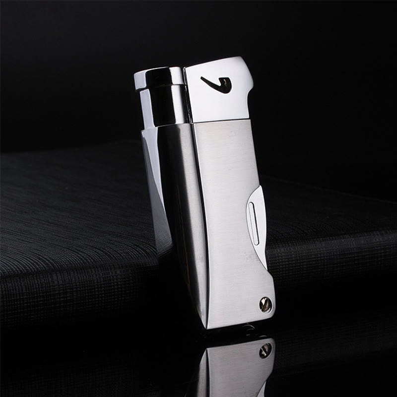 Briquet au butane rechargeable à feu oblique 4 en 1 pour tuyaux spéciaux
