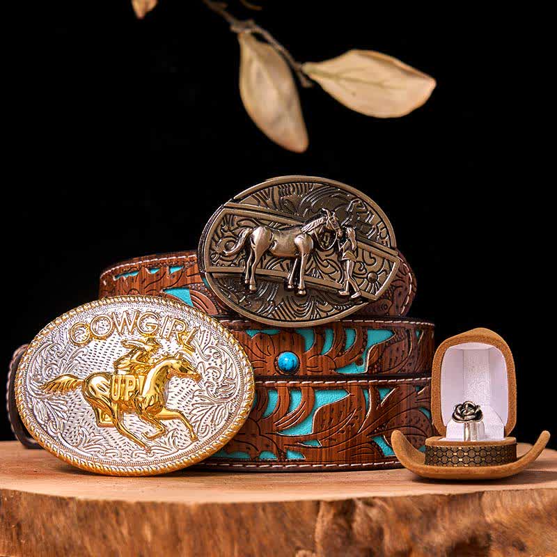 Ensemble de boucles de ceinture à couteau caché style cowgirl western à faire soi-même, avec anneau torsadé en forme de rose