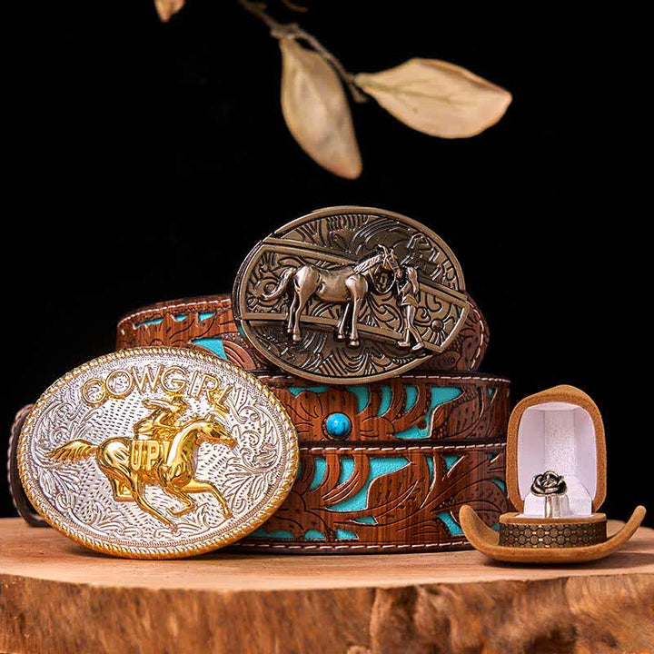 Ensemble de boucles de ceinture à couteau caché style cowgirl western à faire soi-même, avec anneau torsadé en forme de rose