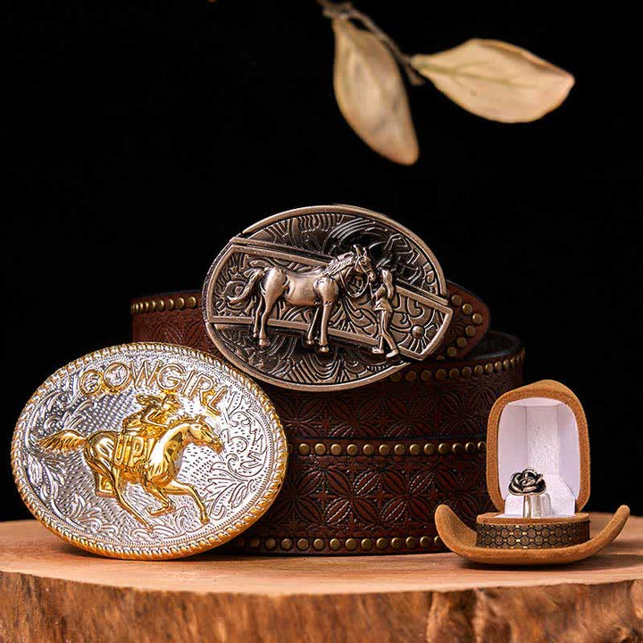 Ensemble de boucles de ceinture à couteau caché style cowgirl western à faire soi-même, avec anneau torsadé en forme de rose