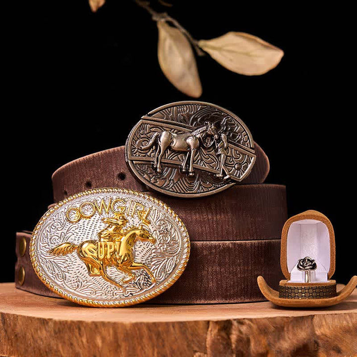 Ensemble de boucles de ceinture à couteau caché style cowgirl western à faire soi-même, avec anneau torsadé en forme de rose