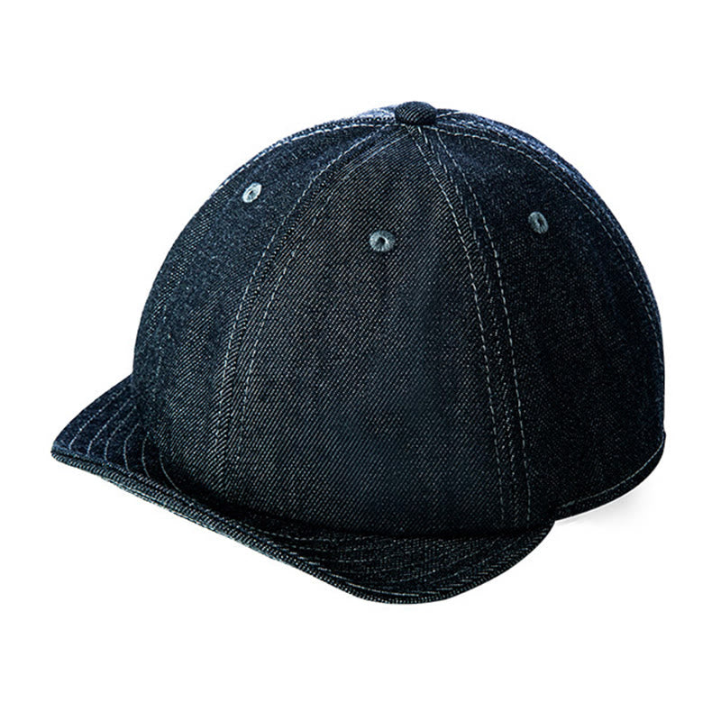Casquette béret octogonale en denim décontractée à bord court pour hommes - Bleu denim - Réglable (environ 22"-23 1/4") - image 1