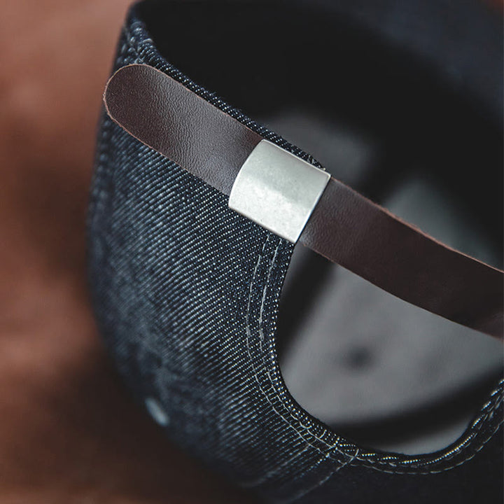 Casquette béret octogonale en denim décontractée à bord court pour hommes - image 6