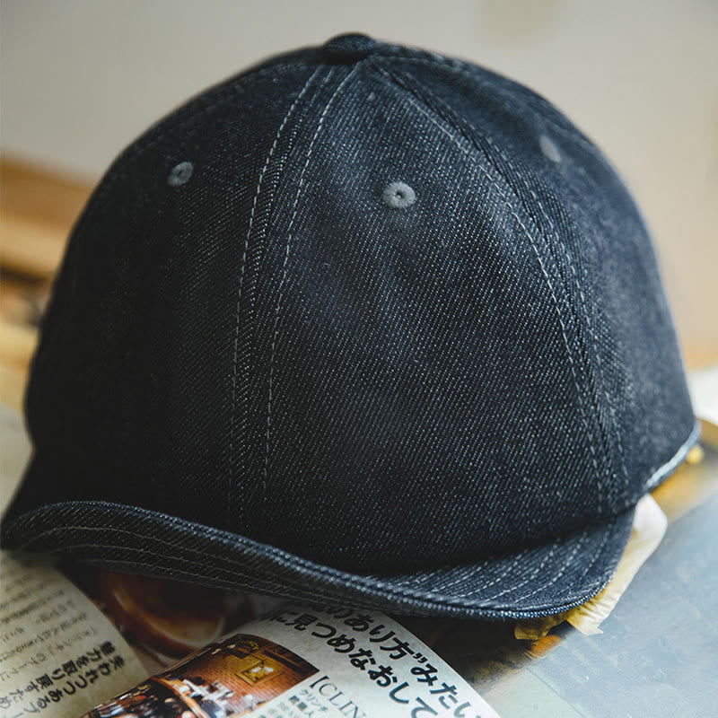 Casquette béret octogonale en denim décontractée à bord court pour hommes - image 4