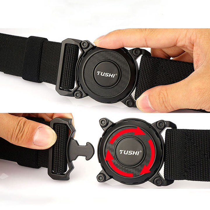 Ceinture tactique pour homme, élastique à boucle ronde et à dégagement rapide