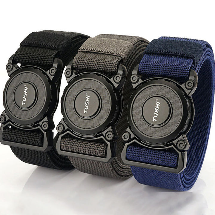 Ceinture tactique pour homme, élastique à boucle ronde et à dégagement rapide