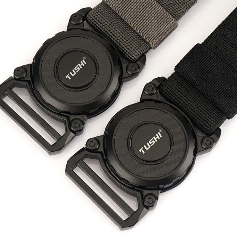 Ceinture tactique pour homme, élastique à boucle ronde et à dégagement rapide