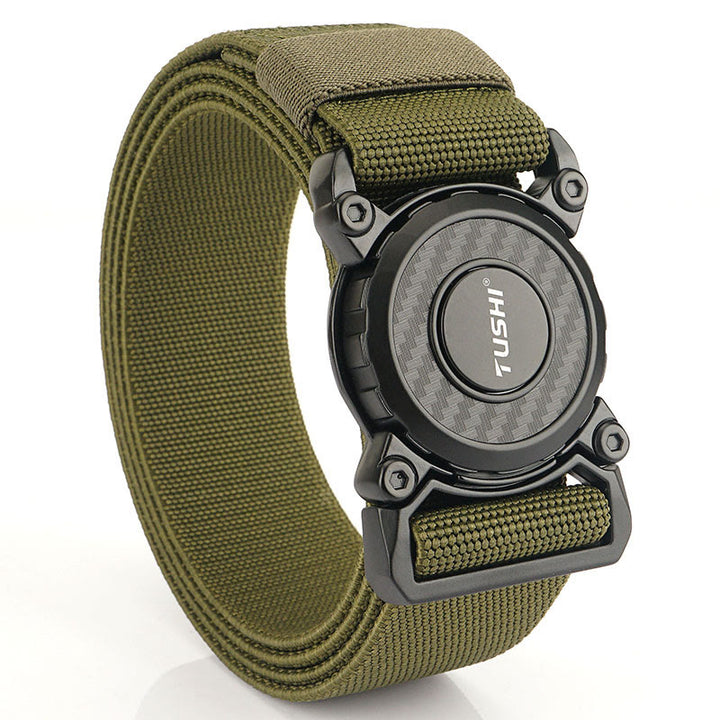 Ceinture tactique pour homme, élastique à boucle ronde et à dégagement rapide