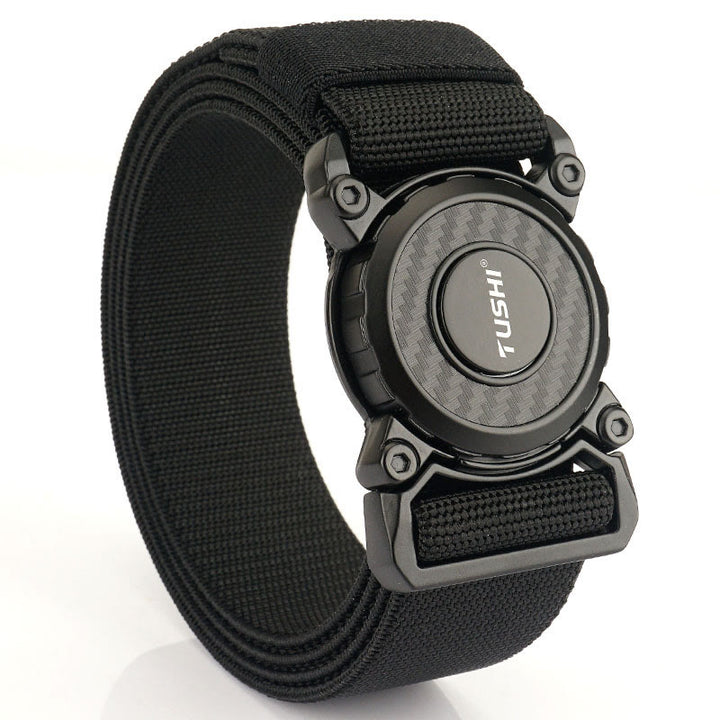 Ceinture tactique pour homme, élastique à boucle ronde et à dégagement rapide
