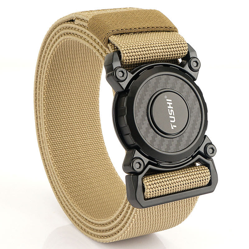 Ceinture tactique pour homme, élastique à boucle ronde et à dégagement rapide