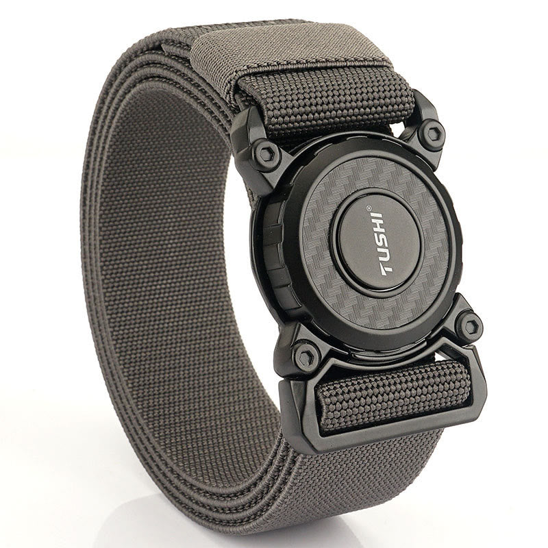 Ceinture tactique pour homme, élastique à boucle ronde et à dégagement rapide