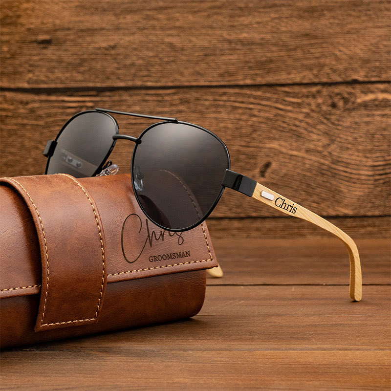 Étui en cuir personnalisé pour lunettes de soleil de plage