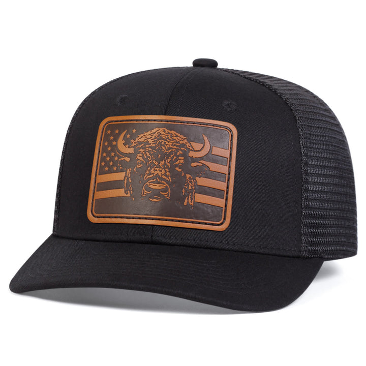 Casquette de camionneur ajustable avec drapeau tête de taureau