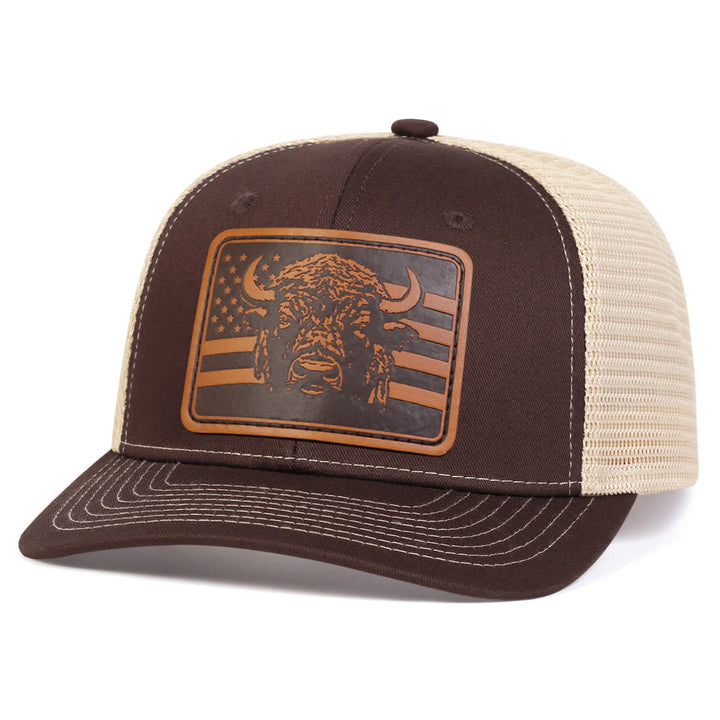 Casquette de camionneur ajustable avec drapeau tête de taureau